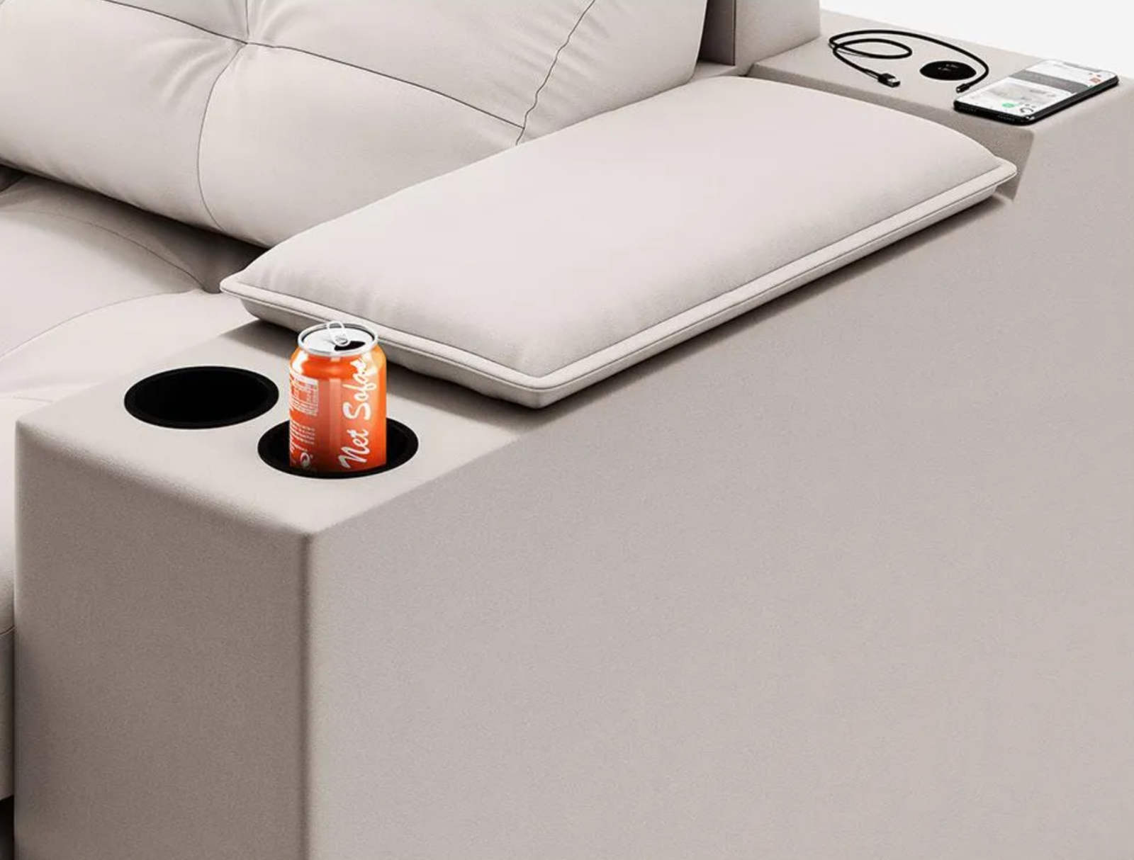 Sofá Retrátil E Reclinável Eureka 1,70m Areia - Image 4