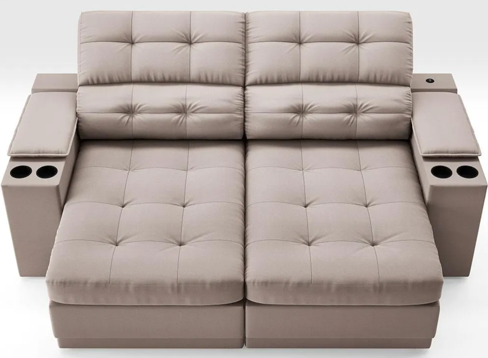 Sofá Retrátil E Reclinável Eureka 1,70m Bege - Image 2