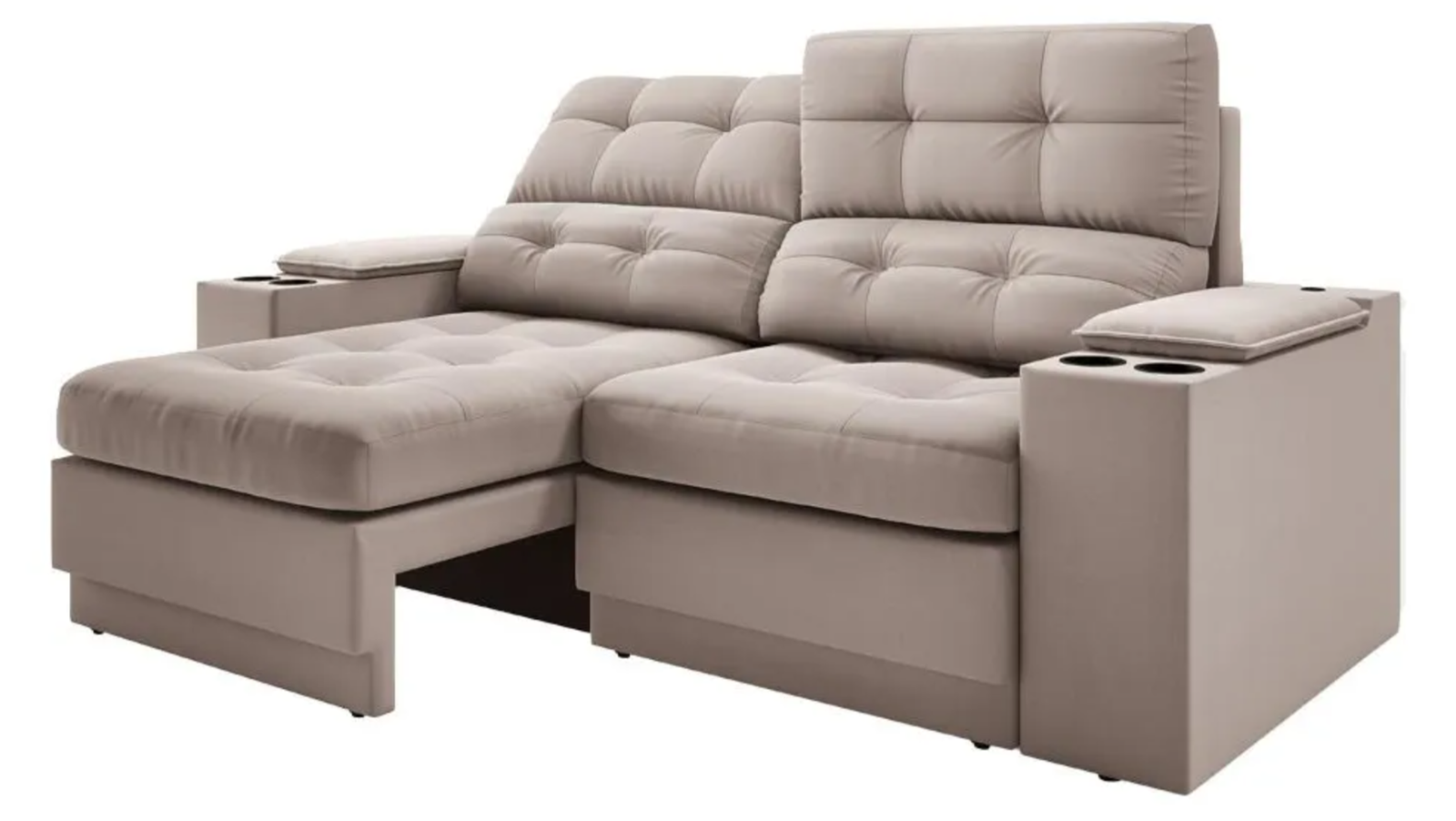 Sofá Retrátil E Reclinável Eureka 1,70m Bege - Image 3